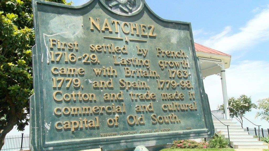 Croisière sur Le Mississipi: Natchez, MS - Historical sign