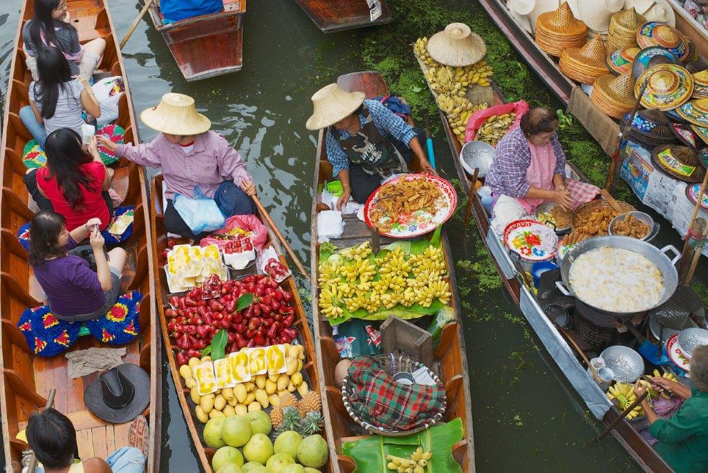 THAILANDE - BANGKOK MARCHE FLOTANT