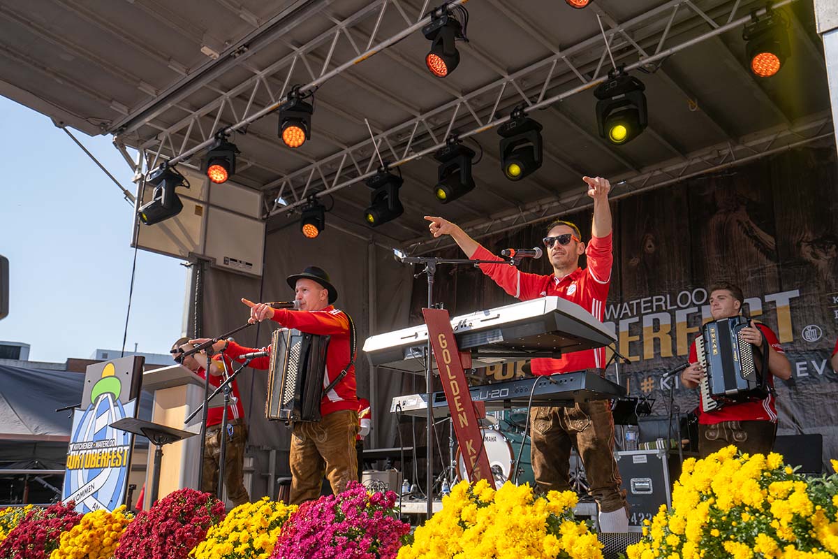 Oktobertfest-The Golden Keys entertain crowds in the Willkommen Platz in Downtown Kitchener